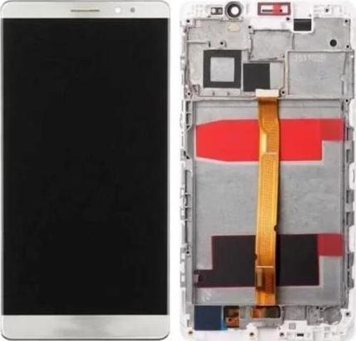Huawei Uyumlu Mate 8 Lcd Ekran Dokunmatik Beyaz Çıtalı