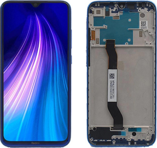 Xiaomi Uyumlu Redmi Note 8 Lcd Ekran Dokunmatik Mavi Çıtalı Servis Logo