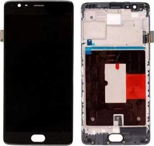 OnePlus Uyumlu 3T Lcd Ekran Dokunmatik Siyah Çıtalı