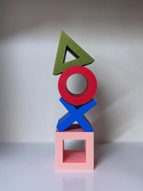 Playstation İkonları Dekor – 3D Baskı Renkli Figür Seti