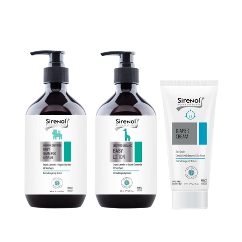 Organik Bebek Şampuanı, Losyonu ve Organik Pişik Kremi Set 400 mL / 250 mL / 87 mL