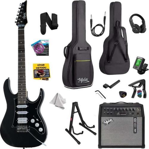 RPH-320BK-50AMP Siyah Renk Super Strat Kasa HSS 50W Amfili Elektro Gitar Seti