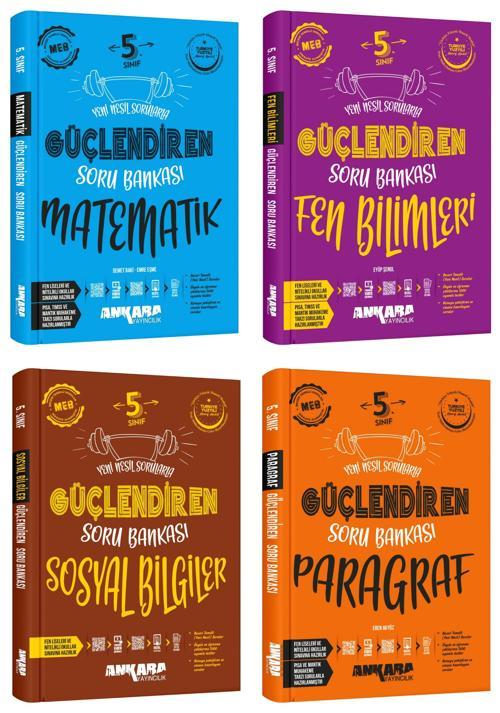 Ankara 2025 5. Sınıf Matematik + Fen Bilgisi + Sosyal + Paragraf Güçlendiren Soru Seti 4 Kitap Güncel Müfredat