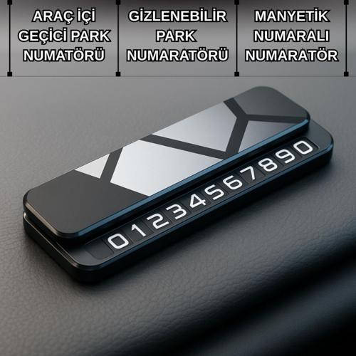 Premıum Fosforlu Gizlenebilir Alüminyum Araç Park Telefon Numaratörü Geçici Park Numaratör Plakalık