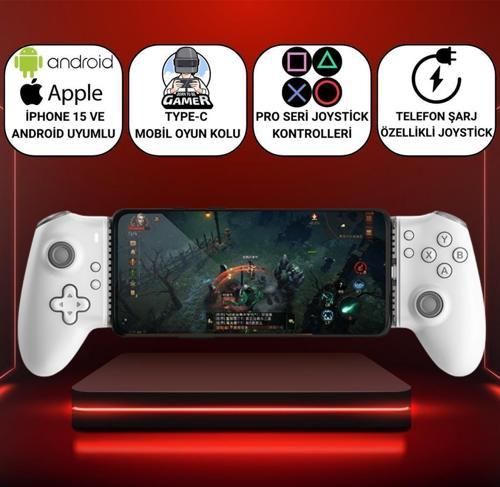 Profesyonel Titreşimli 400Mah Type-c Girişli Mobil Oyun Kolu Joystick iOS&Android İle Uyumlu