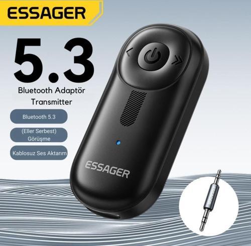 Bluetooth 5.3 3.5mm Jack Aux Araç Ses Aktarım Kiti Fm Transmitter Kulaklık Araç Müzik Akratım Kiti