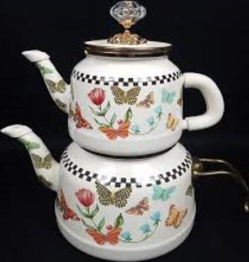 Ver067 Vintage Orta B Desenli Çaydanlık