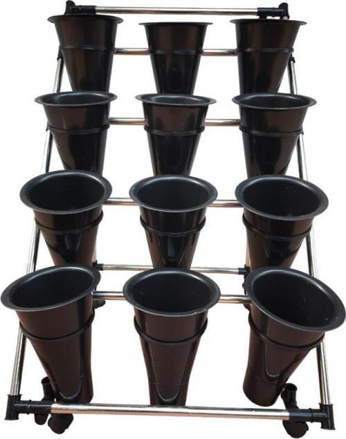 TEKERLEKLİ METAL SAKSI STANDI