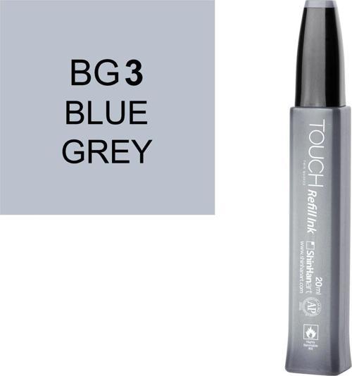 Touch Twin Marker Refill Alcohol Ink Alkol Bazlı Mürekkep 20 ml. BG3 BLUE GREY 3