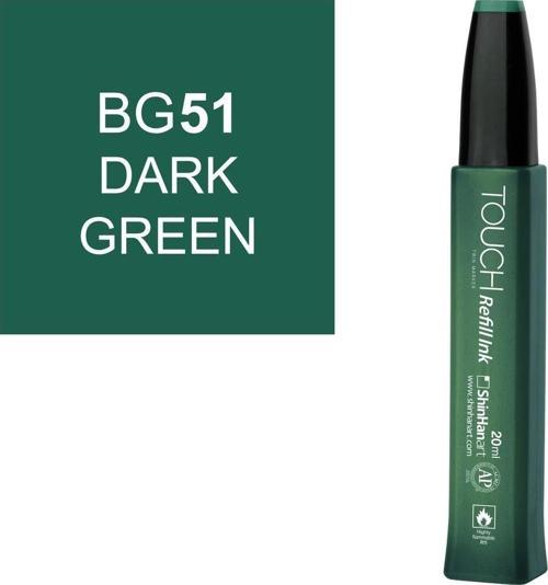 Touch Twin Marker Refill Alcohol Ink Alkol Bazlı Mürekkep 20 ml. BG51 DARK GREEN