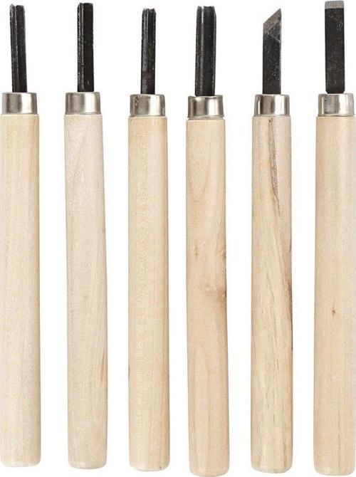 Ahşap ve Seramik Oyma Seti 6'lı