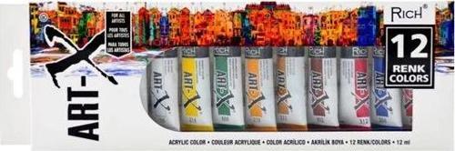 Art-x Akrilik Boya Seti 12 Ml.x 12 Renk Tüp (artx-012-07521)