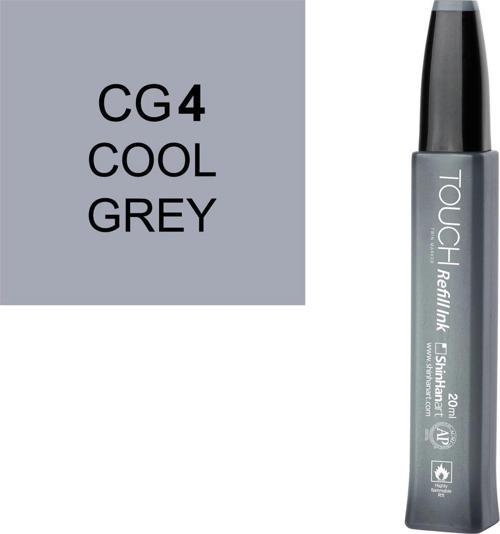 Touch Twin Marker Refill Alcohol Ink Alkol Bazlı Mürekkep 20 ml. CG4 COOL GREY 4