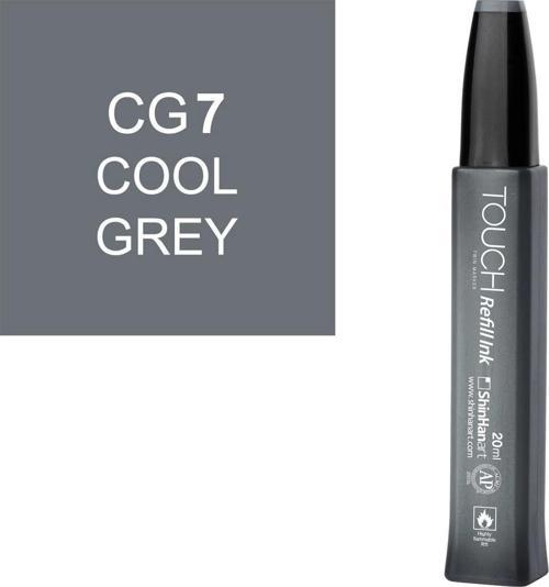 Touch Twin Marker Refill Alcohol Ink Alkol Bazlı Mürekkep 20 ml. CG7 COOL GREY 7