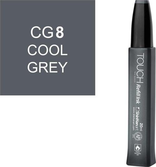 Touch Twin Marker Refill Alcohol Ink Alkol Bazlı Mürekkep 20 ml. CG8 COOL GREY 8