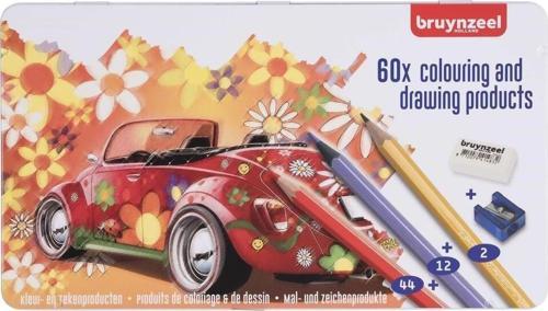 Bruynzeel Coloring & Drawing Kuru Boya Kalemi Boya ve Çizim Seti 60 Parça