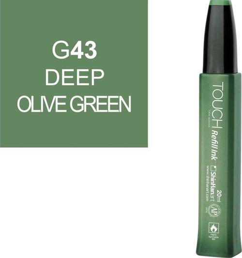 Touch Twin Marker Refill Alcohol Ink Alkol Bazlı Mürekkep 20 ml. G43 DEEP OLIVE GREEN