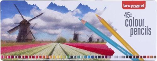 Bruynzeel Colour Pencils Holland Set Kuru Boya Kalemi Seti 45 Renk Metal Kutu