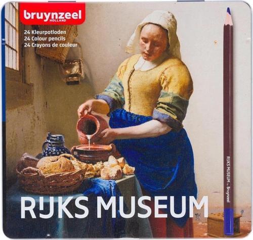 Bruynzeel Colour Pencils Rijksmuseum The Milkmaid Set Kuru Boya Kalemi Seti 24 Renk Metal Kutu