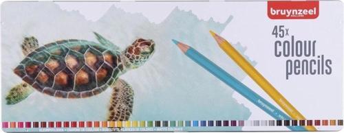 Bruynzeel Colour Pencils Turtle Set Kuru Boya Kalemi Seti 45 Renk Metal Kutu