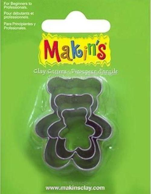 Makin's Clay Polimer Kil Kesme Kalıbı 3 Parça Ayı Teddy