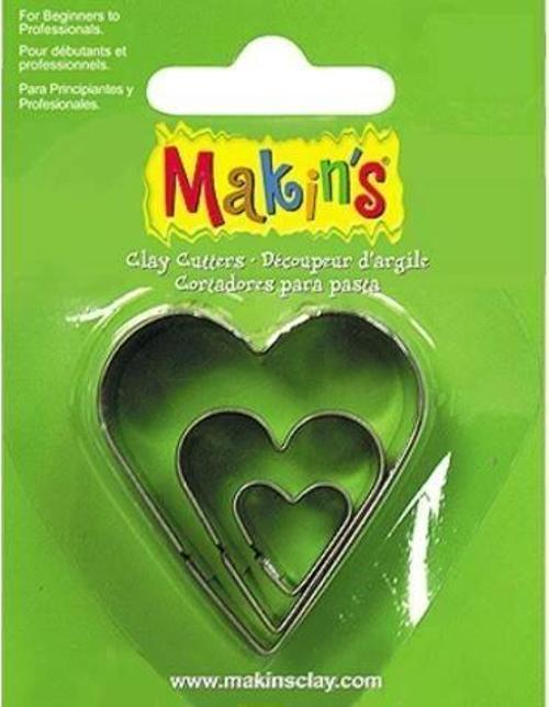 Makin's Clay Polimer Kil Kesme Kalıbı 3 Parça Kalp