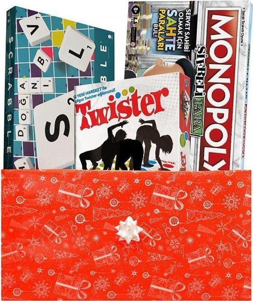 Scrabble Monopoly Şifreli Para ve Twister Kutu Oyunu
