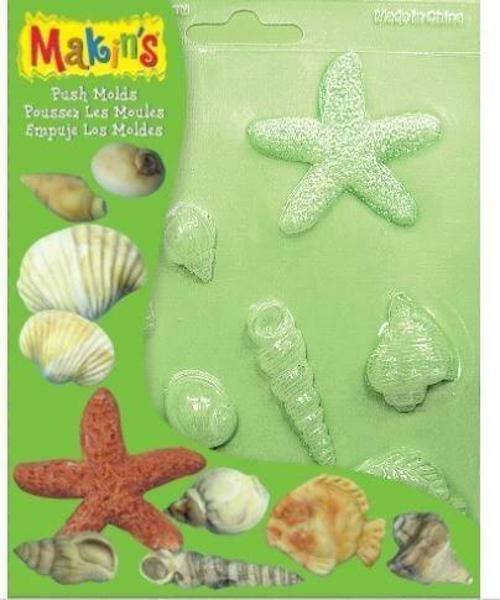 Makin's Clay Push Mold Polimer Kil Şekillendirme Kalıbı Deniz Kabukları