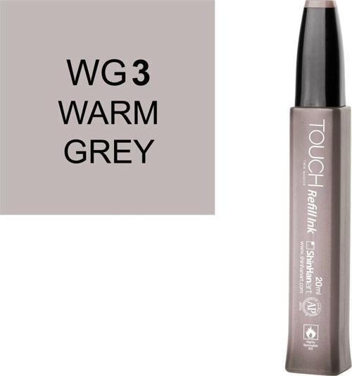 Touch Twin Marker Refill Alcohol Ink Alkol Bazlı Mürekkep 20 ml. WG3 WARM GREY 3