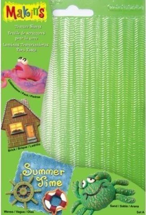 Makin's Clay Texture Sheets Polimer Kil Doku Kalıbı 4'lü Set A