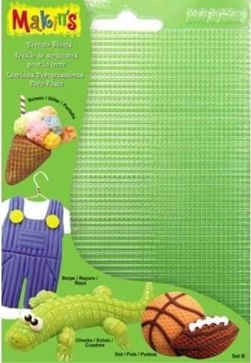 Makin's Clay Texture Sheets Polimer Kil Doku Kalıbı 4'lü Set B