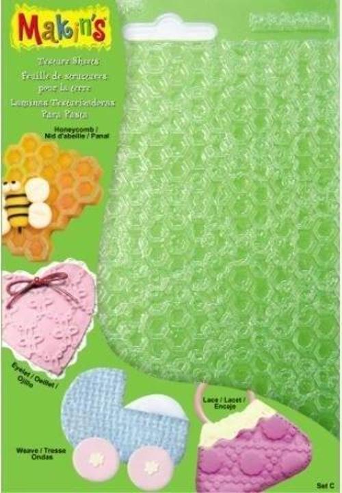 Makin's Clay Texture Sheets Polimer Kil Doku Kalıbı 4'lü Set C