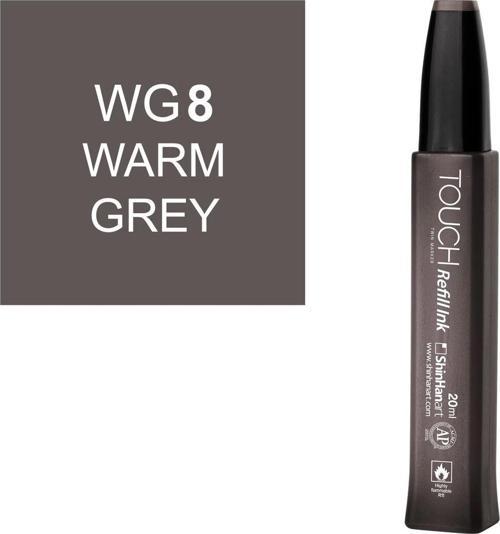 Touch Twin Marker Refill Alcohol Ink Alkol Bazlı Mürekkep 20 ml. WG8 WARM GREY 8