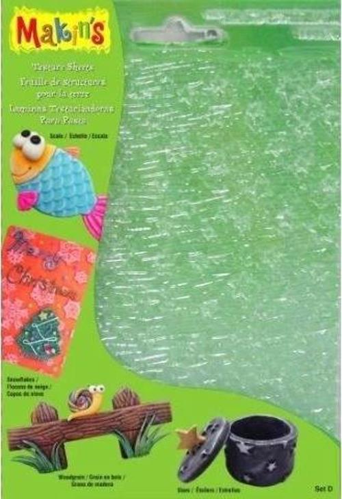 Makin's Clay Texture Sheets Polimer Kil Doku Kalıbı 4'lü Set D