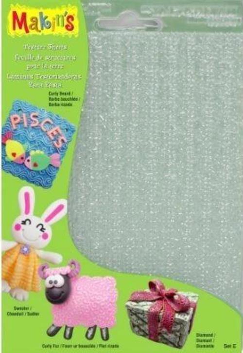 Makin's Clay Texture Sheets Polimer Kil Doku Kalıbı 4'lü Set E