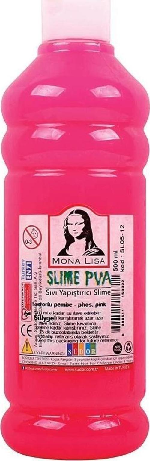 Mona Lisa Slime Jeli 500 ml. FOSFORLU PEMBE