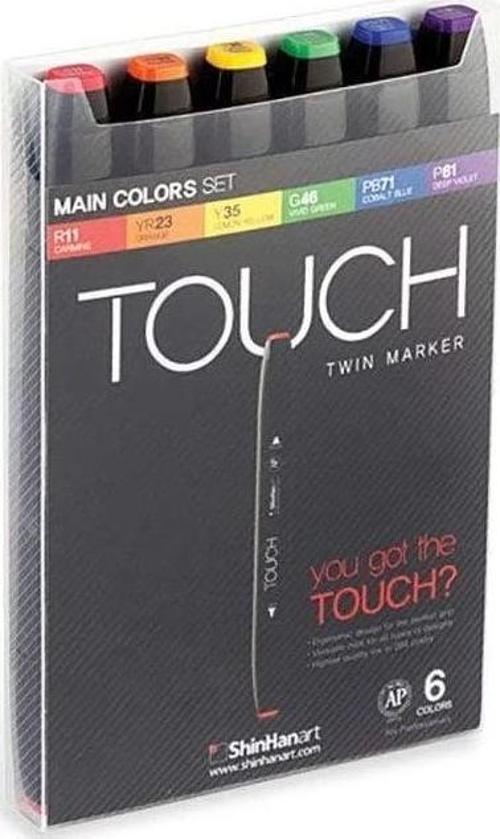Touch Twin Marker Seti 6 Renk ANA RENKLER