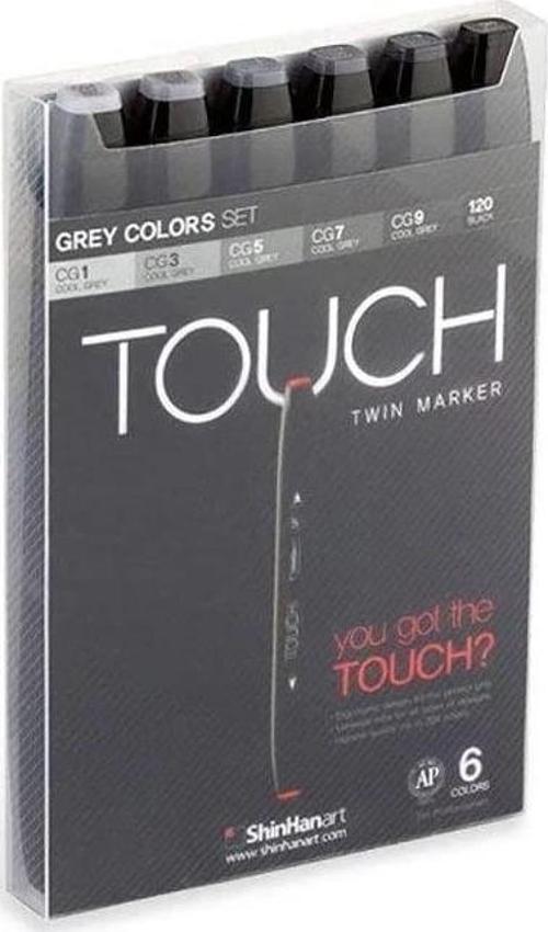 Touch Twin Marker Seti 6 Renk GRİ TONLARI