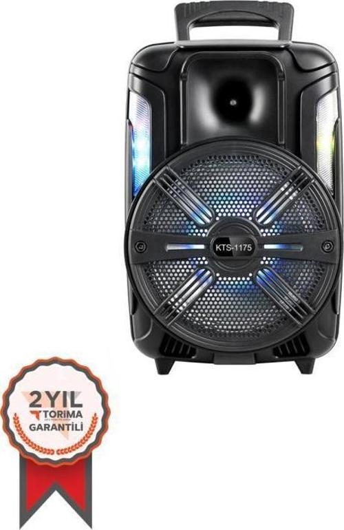 Kts-1175 Mikrofonlu Ledli Bluetooth Hoparlör Usb-Tf-Fm-Bluetooth