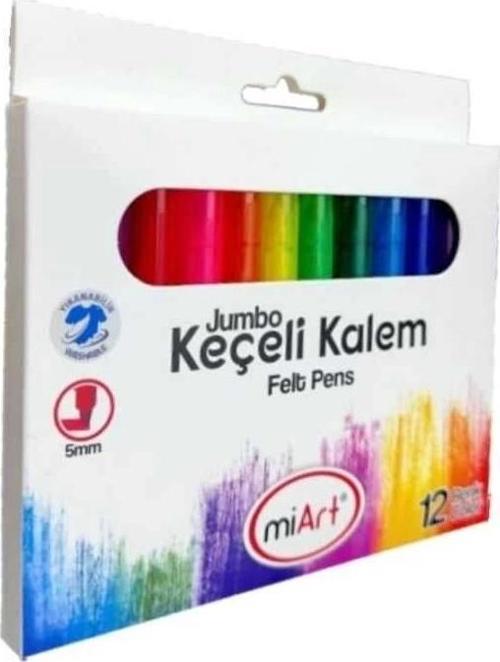 Jumbo Keçeli Kalem 12 Renk