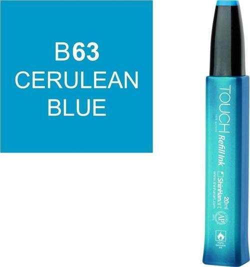 Touch Twin Marker Refill Alcohol Ink Alkol Bazlı Mürekkep 20 ml. B63 CERULEAN BLUE