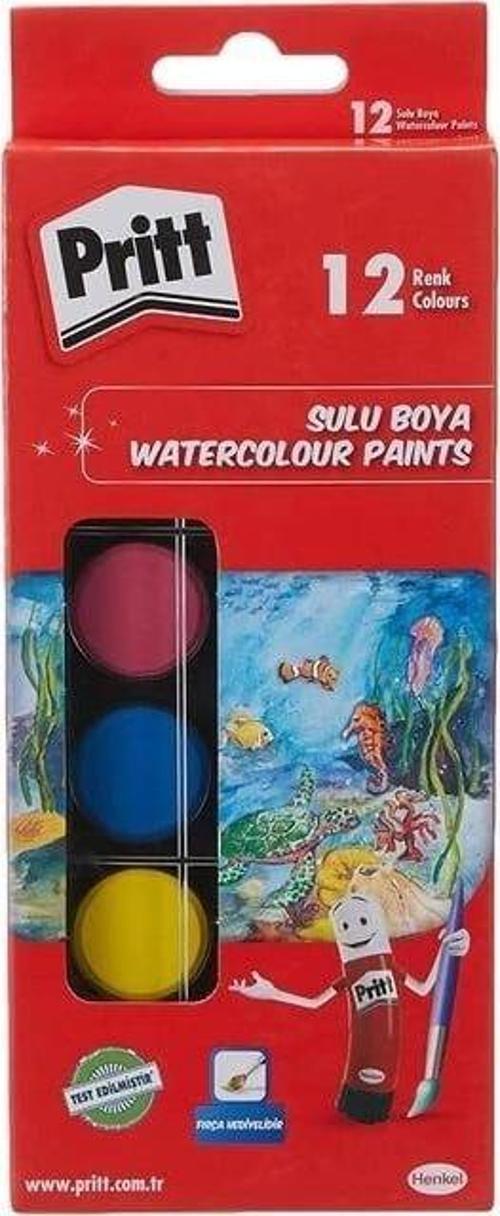 Sulu Boya 12 Renk Küçük Tablet