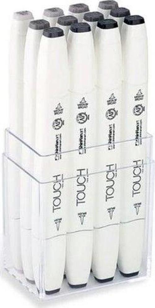 Touch Twin Brush Marker Fırça Uçlu Marker Seti 12 Renk SICAK GRİLER