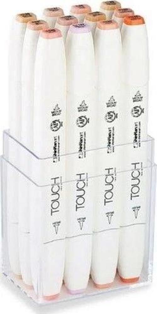 Touch Twin Brush Marker Fırça Uçlu Marker Seti 12 Renk TEN RENKLERİ