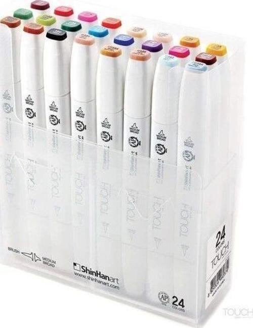 Touch Twin Brush Marker Fırça Uçlu Marker Seti 24 Renk