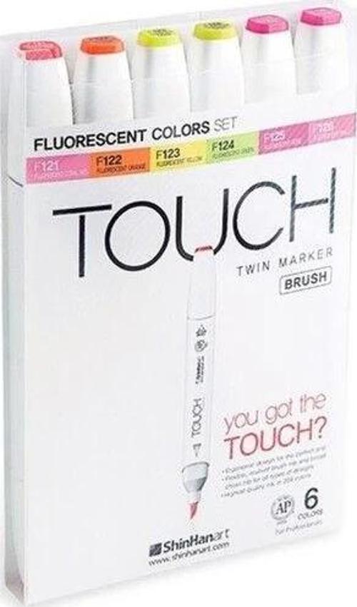 Touch Twin Brush Marker Fırça Uçlu Marker Seti 6 Renk FLORASAN RENKLER