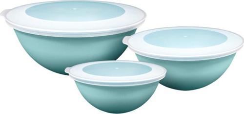 Lunar Kapaklı Kase 3Lü Set 3Lt 2Lt 1Lt Turkuaz