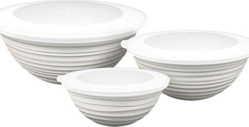 Galaksi Desenli Kapaklı Kase 3Lü Set 3Lt 2Lt 1Lt Beyaz