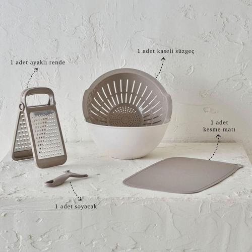 Handle Mutfak Seti Bej