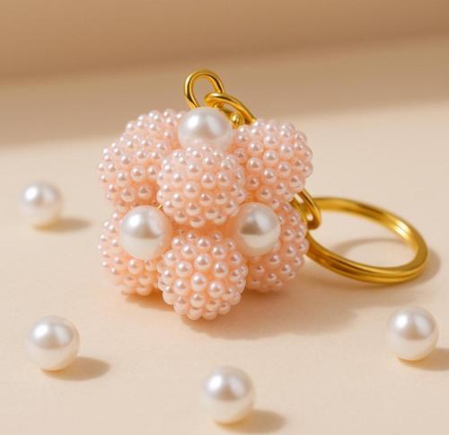 El Yapımı Boncuklu İnci Tasarım Anahtarlık - Şık Ve Dayanıklı Aksesuar